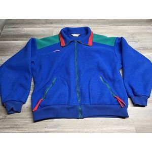 Vintage Columbia Fleece Full Zip‎ Jacket Blue Colorblock Men's XL  Made in USA